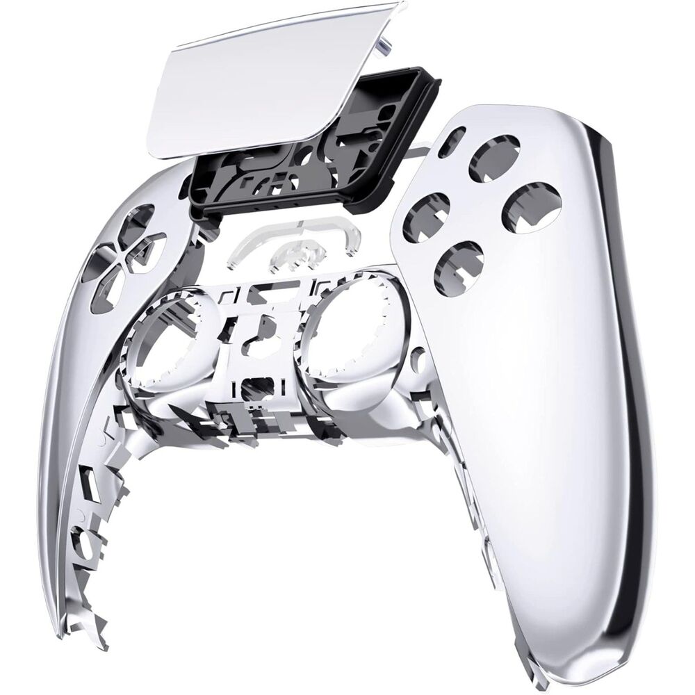 eXtremeRate Chrome Silver Glossy Front Housing Shell Touchpad for PS5 Controller